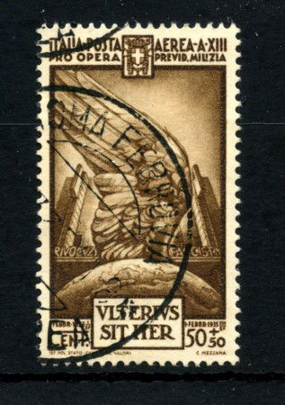 1935 - REGNO - LOTTO/43371 - POSTA AEREA - 50+50 Cent. PRO MILIZIA - USATO