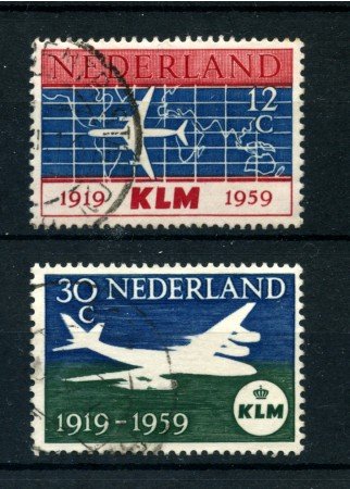 1959 - LOTTO/21296 - OLANDA - ANNIVERSARIO KLM 2v. - USATI