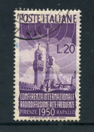 1950 - REPUBBLICA - 20 LIRE RADIODIFFUSIONE - USATO - LOTTO/25259A