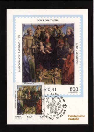2001 - LOTTO/10556ZM - REPUBBLICA - MACRINO D'ALBA - CARTOLINA MAXIMUM