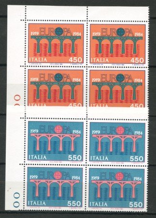 1984 - LOTTO/6812Q - ITALIA - EUROPA 2v. - QUARTINE NUOVI