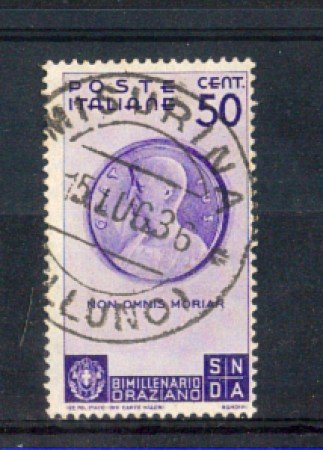 1936 - LOTTO/REG401U - REGNO - 50c. BIMILLENARIO ORAZIO - USATO