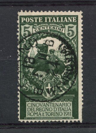 1911 - LOTTO/24624 - REGNO - 5+5 C. CINQUANTENARIO UNITA\' D\'ITALIA - USATO