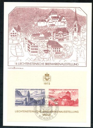 1972 - LIECHTENSTEIN - EXPO FILATELICA LIBA - CARTOLINA MAXIMUM - LOTTO/25781