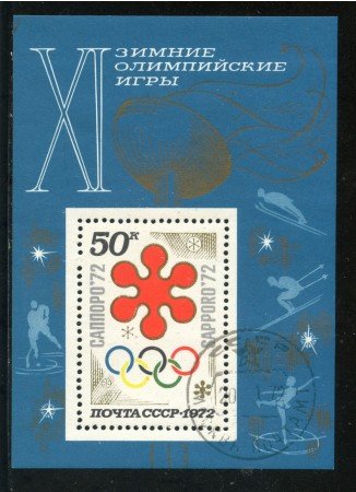 1972 - RUSSIA - OLIMPIADI DI SAPPORO - FOGLIETTO USATO - LOTTO/29422