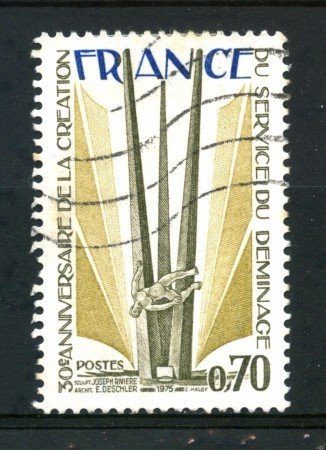 1975 - FRANCIA - 70c. SERVIZIO DI SMINAMENTO - USATO - LOTTO/30073U
