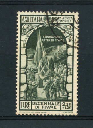 1934 - LOTTO/14839 - REGNO - POSTA AEREA 2,25+1,25  DECENNALE FIUME - USATO