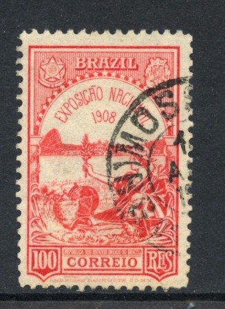 1908 - BRASILE  - 100r. Expo di RIO - USATO - LOTTO/28850