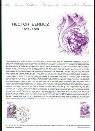 1983 - LOTTO/FRA225DOC - FRANCIA - H.BERLIOZ - DOC. FILATELICO