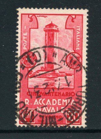 1931 - REGNO -  20 c. ACCADEMIA NAVALE DI LIVORNO  - USATO - LOTTO/28434