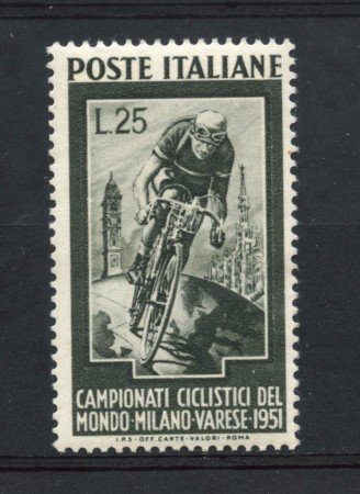 1951 - REPUBBLICA - CAMPIONATI MONDIALI DI CICLISMO - NUOVO - LOTTO/30325