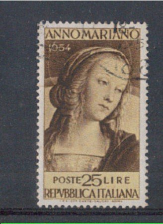 1954 - LOTTO/6251U - REPUBBLICA - 25 L. ANNO MARIANO USATO