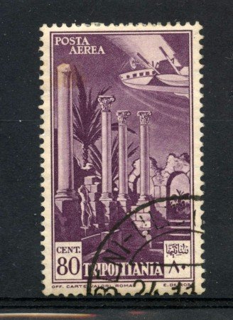 1931/32 - TRIPOLITANIA - 80c. POSTA AEREA - USATO - LOTTO/30235