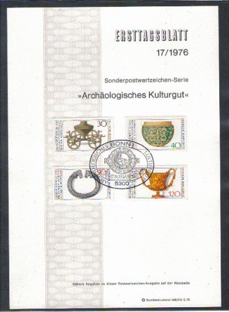 1976 - LOTTO/5308Z - GERMANIA FEDERALE - PATRIMONIO ARCHEOLOGICO
