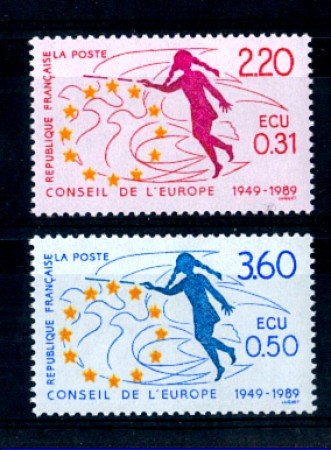1989 - LOTTO/FRAS101CPN - FRANCIA - SERVIZIO -  CONSIGLIO D'EUROPA 2v. - NUOVI
