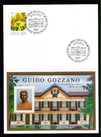 1983 - LBF/3884 - ITALIA - CENTENARIO NASCITA DI GUIDO GOZZANO - FOLDER