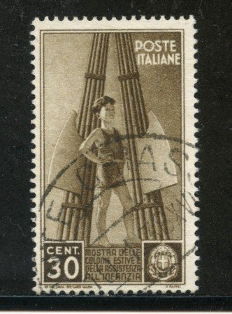1937 - REGNO - 30c. MOSTRA COLONIE ESTIVE - USATO - LOTTO/29572