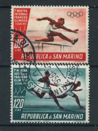 1955 - LOTTO/17561 - SAN MARINO -  FRANCOBOLLO OLIMPICO P/A 2v. - USATI