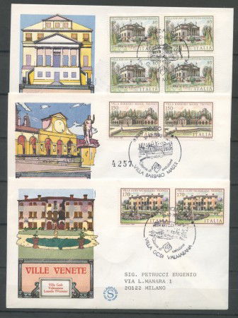 1980 - REPUBBLICA - VILLE D'ITALIA - 3 BUSTE FDC FILAGRANO  VIAGGIATE - LOTTO/27411