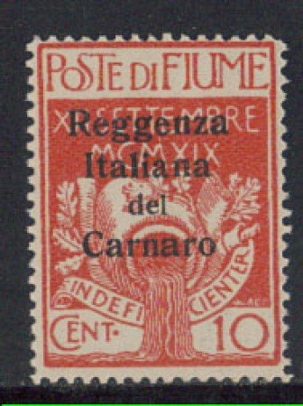 1920 - LOTTO/4359 - FIUME - 10c. REGGENZA DEL CARNARO