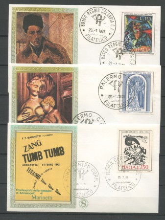1976 - REPUBBLICA - ARTE ITALIANA - 3 BUSTE FDC FILAGRANO - LOTTO/27509