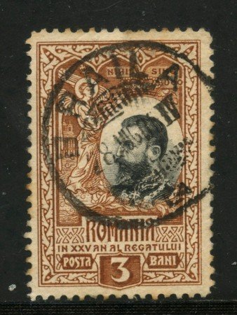 1906 - ROMANIA - 3b. BRUNO ANNIVERSARIO DEL REGNO - USATO - LOTTO/31984