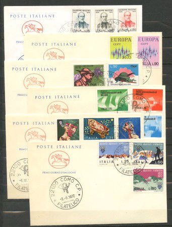 1972 - REPUBBLICA - LOTTO/42541 - INSIEME DI 11 BUSTE FDC CAVALLINO DIFFERENTI