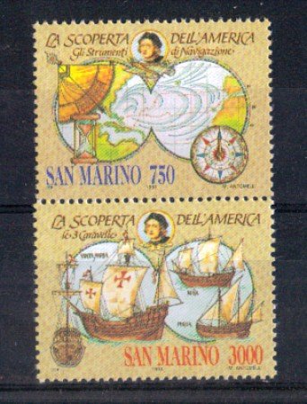 1991 - LOTTO/8113 - SAN MARINO - CELEBRAZIONI COLOMBIANE 2v. - NUOVI