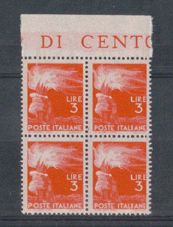 1945 - LOTTO/5994Q - REPUBBLICA - 3 LIRE DEMOCRATICA QUARTINA