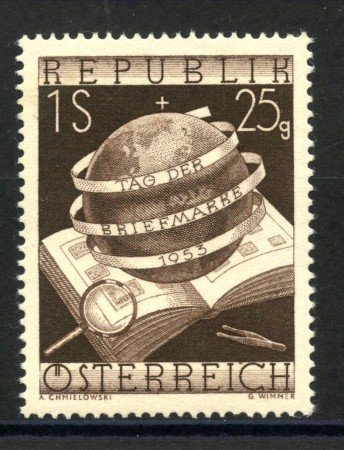 1953 - AUSTRIA - GIORNATA DEL FRANCOBOLLO  - TRACCIA DI LINGUELLA - LOTTO/34101