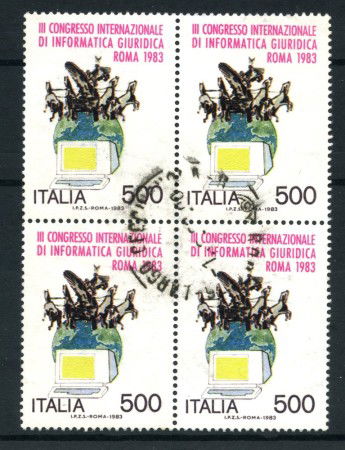 1983 - REPUBBLICA - LOTTO/6791QU - INFORMATICA GIURIDICA  - QUARTINA USATI