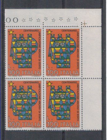 1975 - LOTTO/6634Q - REPUBBLICA - ARCHIVI DI STATO - QUARTINA
