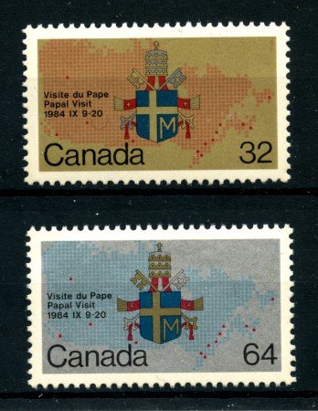 1984 - LOTTO/24358F - CANADA - VISITA DI PAPA GIOVANNI PAOLO II° 2v. - NUOVI