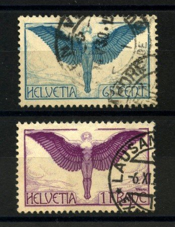 1924 - SVIZZERA - 65 cent. /1 Fr.  POSTA AEREA  CARTA ORDINARIA - USATI - LOTTO/34017