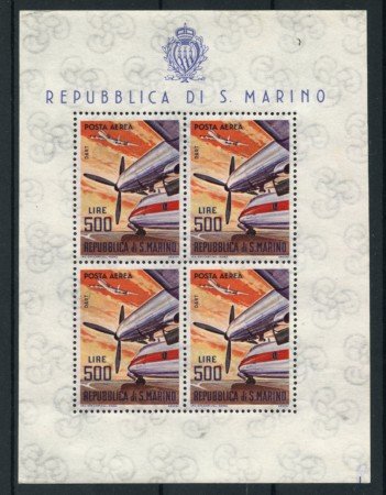 1965 - LOTTO/13482 - SAN MARINO - POSTA AEREA 500 LIRE FOGLIETTO