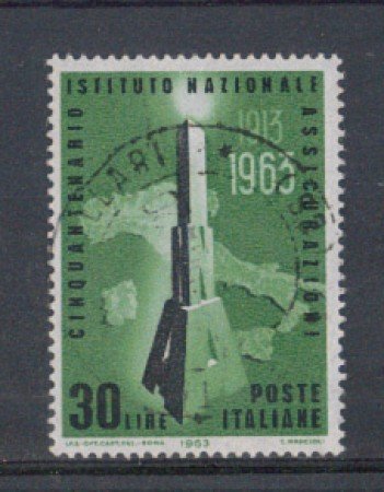1963 - LOTTO/6414U - REPUBBLICA - IST.NAZ. ASSICURAZIONI USATO