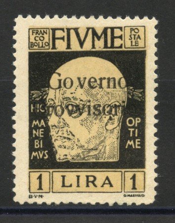 1921 - FIUME - LOTTO/39784 - 1 LIRA GOVERNO PROVVISORIO - NUOVO