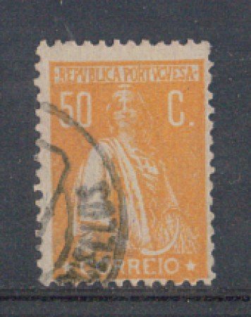 1917 - LOTTO/9666ZU - PORTOGALLO - 50c. GIALLO - USATO