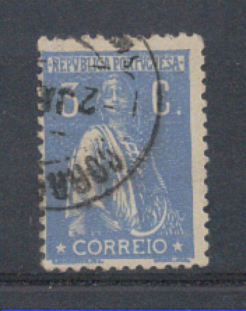 1917 - LOTTO/9666EBU - PORTOGALLO - 3c. OLTREMARE - USATO