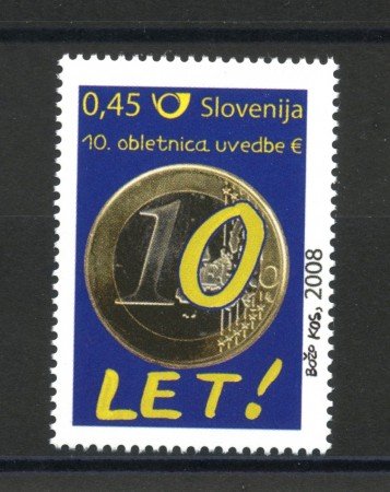 2008 - SLOVENIA - 10° ANNIVERSARIO EURO - NUOVO - LOTTO/34388