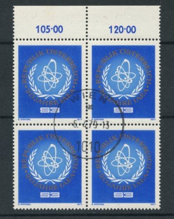 1977 - LOTTO/16389QU - AUSTRIA - IAEA E. ATOMICA - QUARTINA USATA