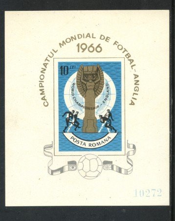 1966 - ROMANIA - MONDIALI DI CALCIO - FOGLIETTO NUOVO - LOTTO/29328