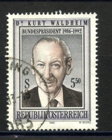 1992 - AUSTRIA - KURT WALDHEIM - USATO - LOTTO/39641