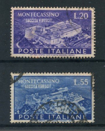 1951 - REPUBBLICA - ABBAZIA DI MONTECASSINO 2v. - USATI - LOTTO/25268