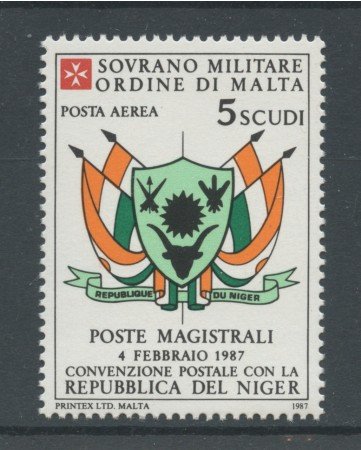 1987 - LOTTO/19442 - SMOM - P/A CONVENZIONE NIGER 1V.- NUOVO