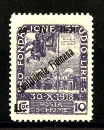1921 - FIUME - LOTTO/39890 - 10 LIRE COSTITUENTE FIUMANA - LINGUELLATO