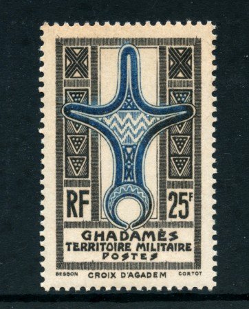 1949 - LOTTO/23762 - GHADAMES - 25 F. GRIGIO E AZZURRO - NUOVO