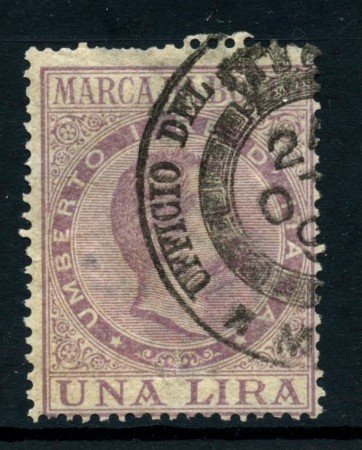 1885/95 - ITALIA REGNO - 1LIRA MARCA DA BOLLO USATA - LOTTO/27821