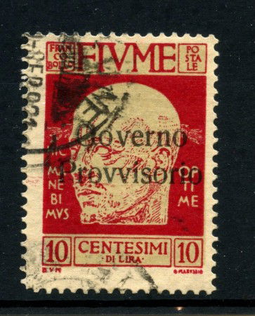 1921 - FIUME - LOTTO/43235 - 10 CENT. GOVERNO PROVVISORIO - USATO
