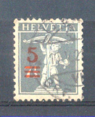 1921 - LOTTO/10159U - SVIZZERA - 5c. su 7,5c. GRIGIO -  USATO